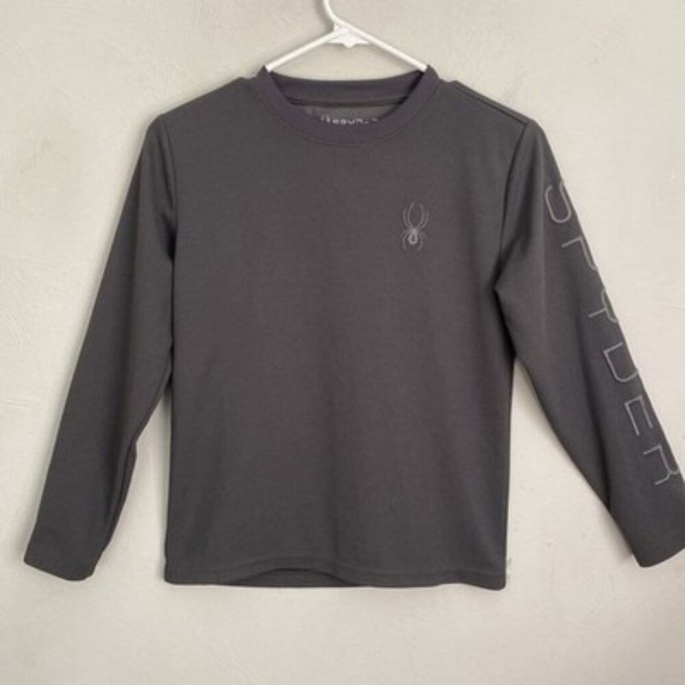 Spyder Boys Pull over  Gray Size M 10/12 boys Long Sleeve T Shirt Outdoor Hiking